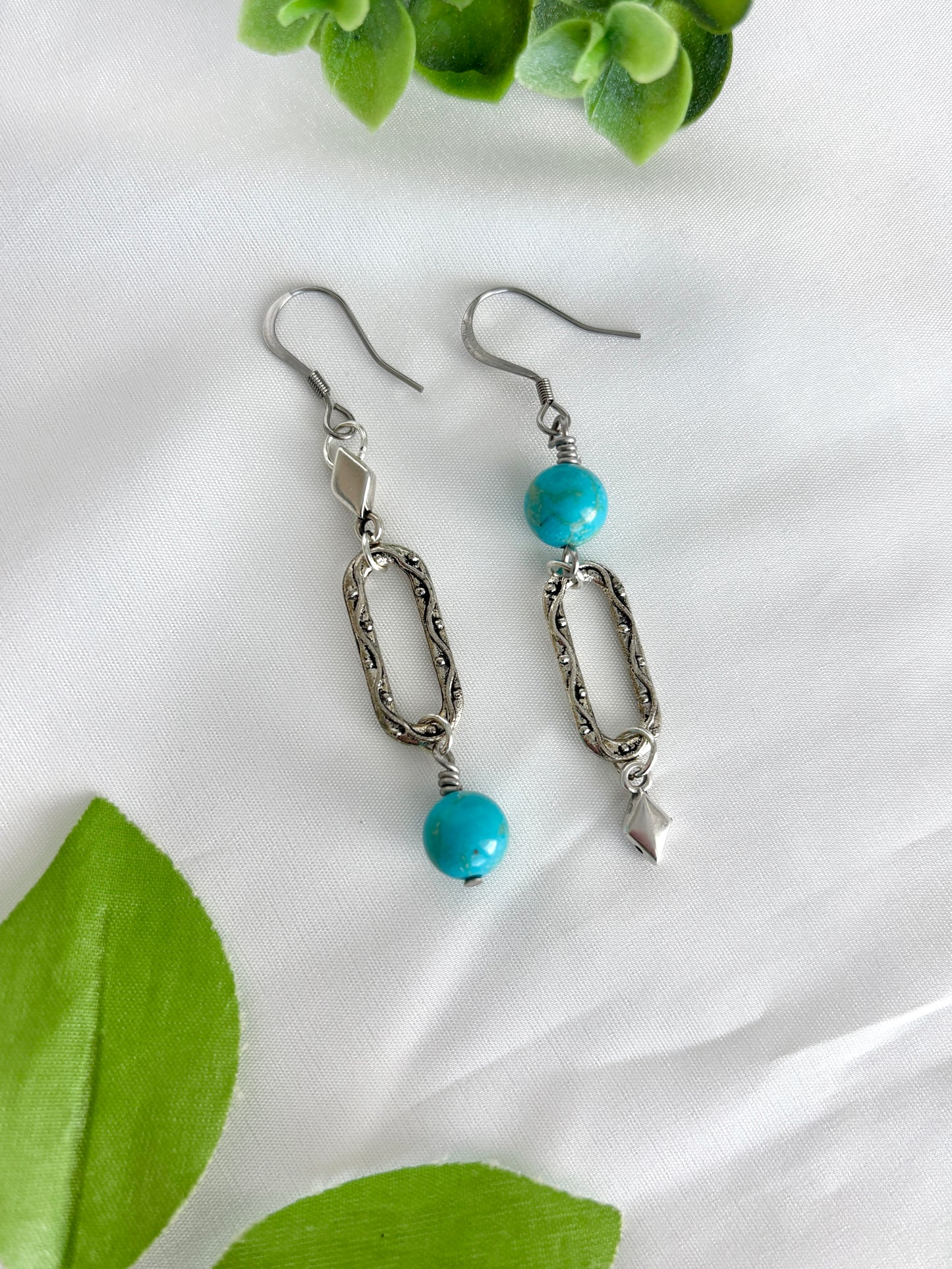 "Loop-Teal-Loop" Earrings