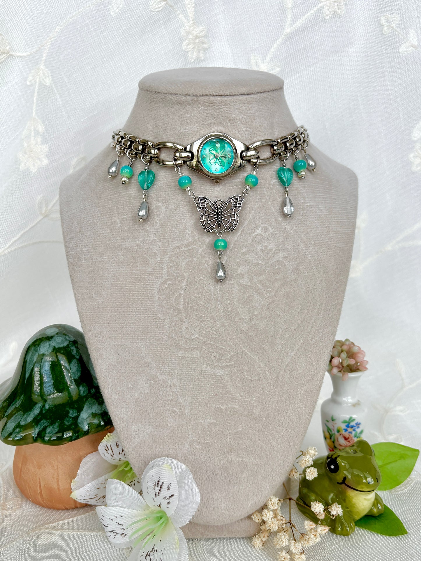"Time Is Tealing" Watch Necklace