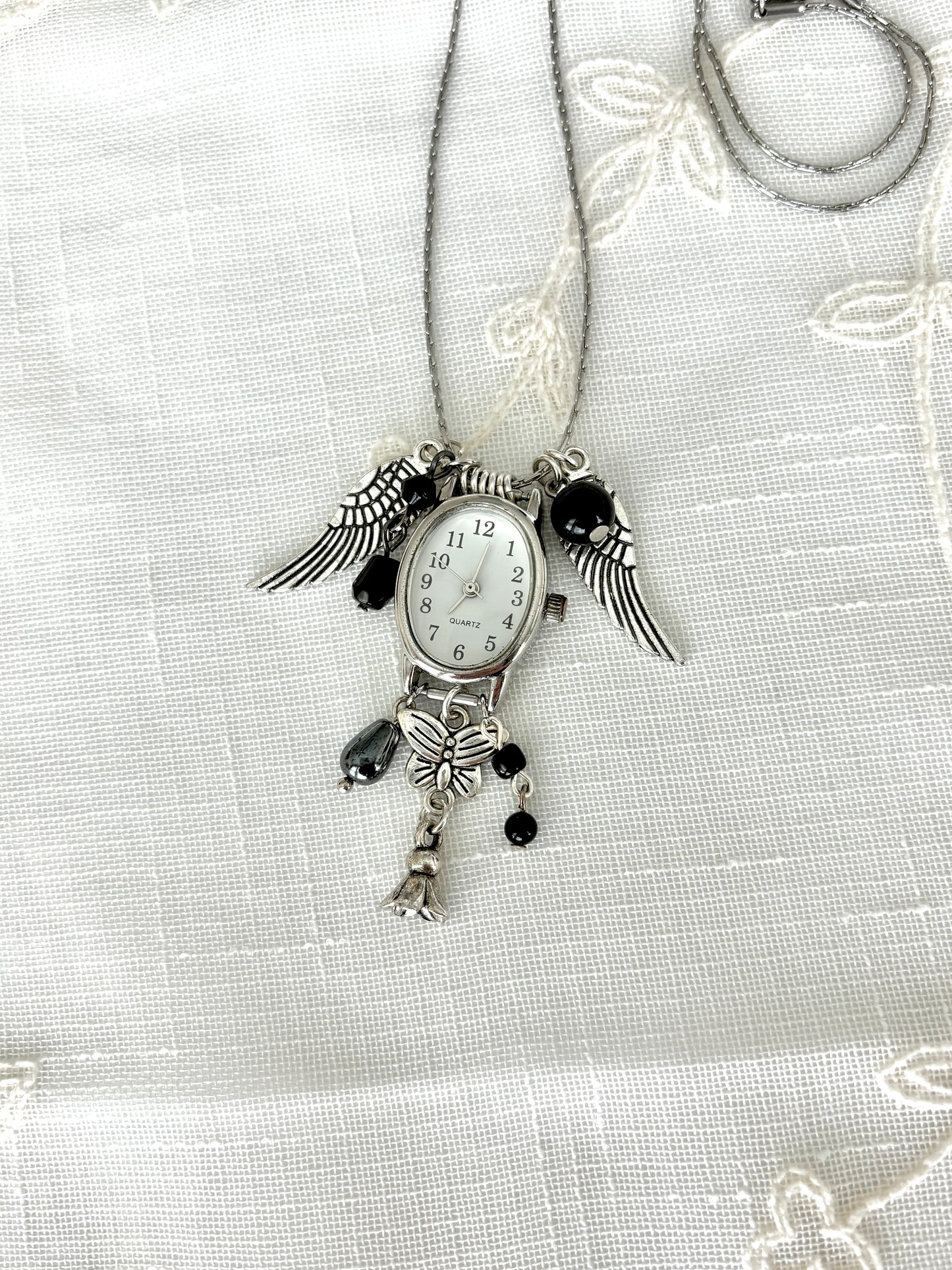 Silver Wings - Watch Charm Necklace