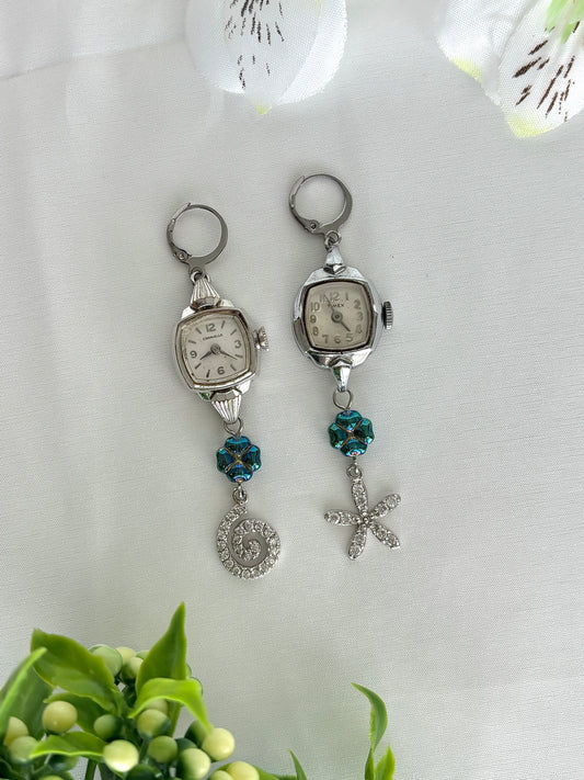 "Whimsy Doodle" Watch Earrings