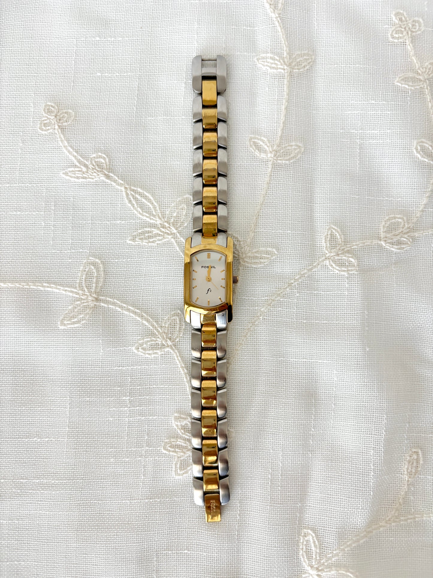 Fossil F2 Mixed Metal Rectangular Watch