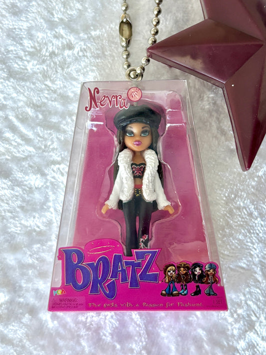 Bratz “Bratz Pack” Charmed Keychain - Nevra w/ Maroon Star Brush