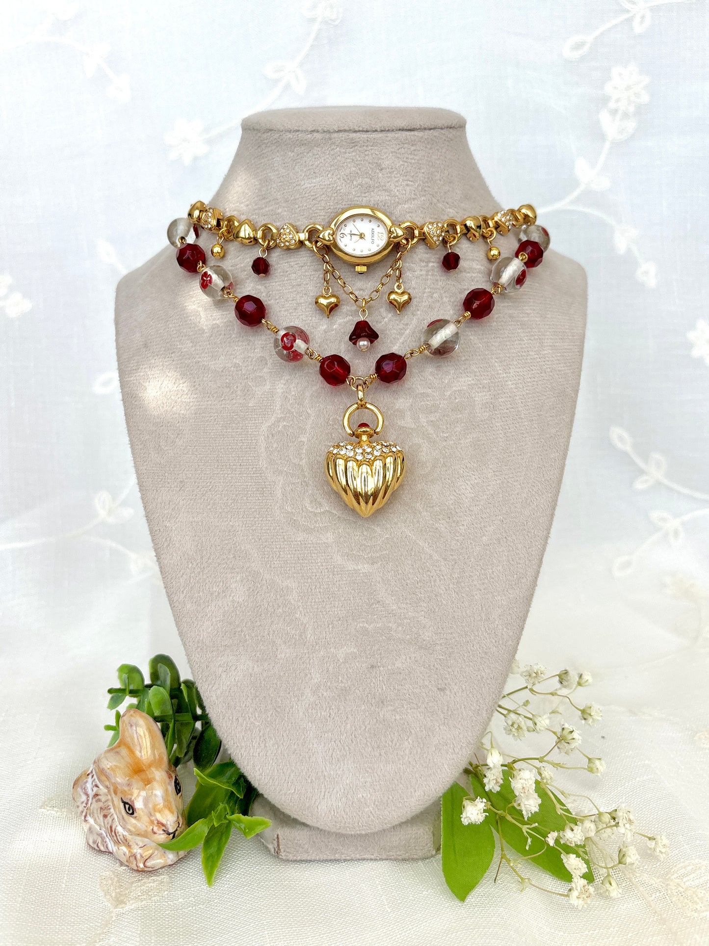 “Ruby Trap” Watch Necklace