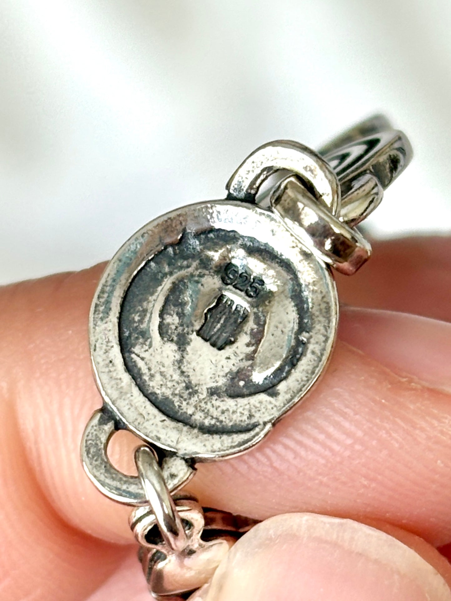 Sterling Silver Swirl Link Bracelet