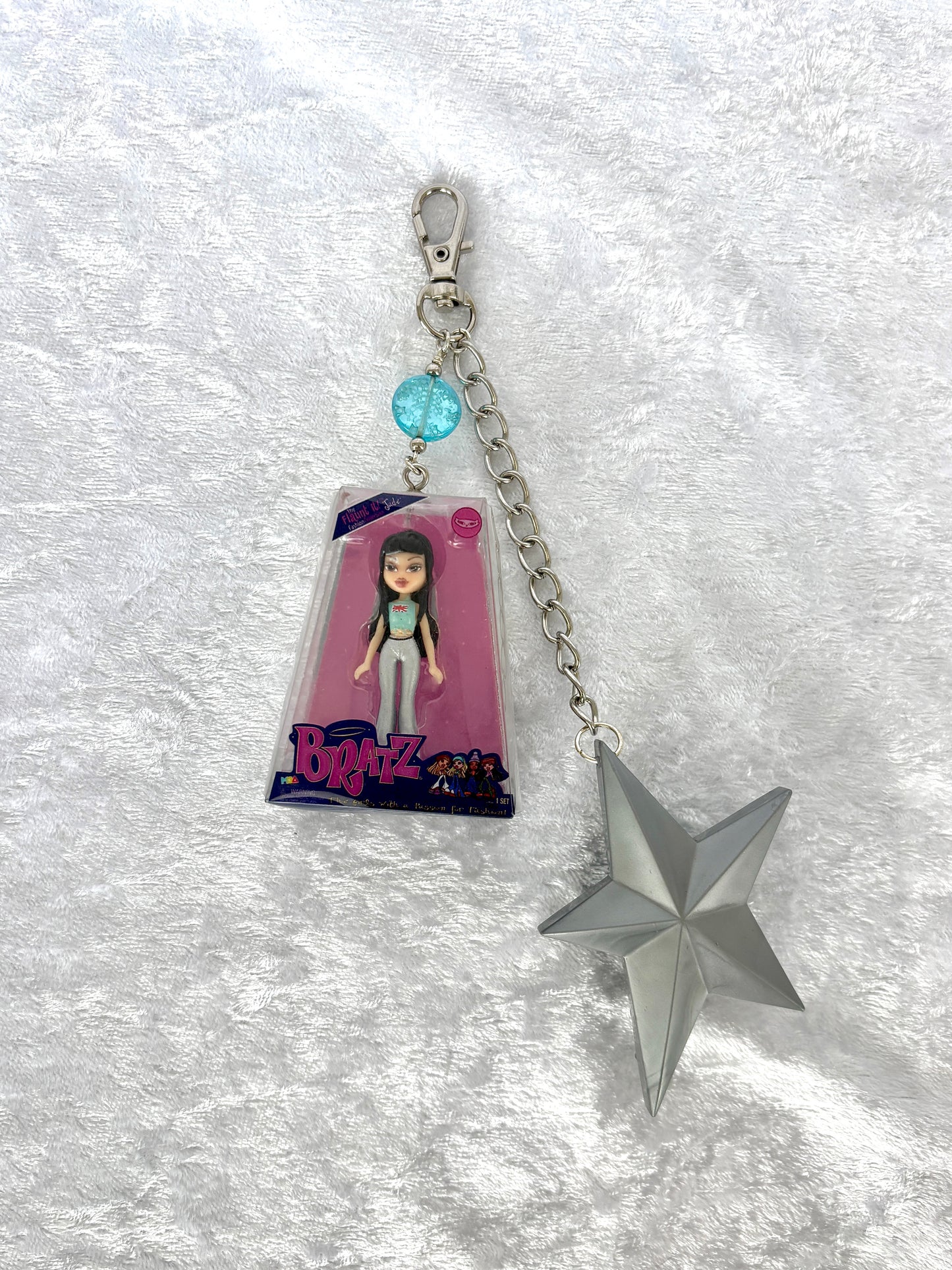 Bratz “Flaunt It!” Charmed Keychain - Jade w/ Silver Star Brush