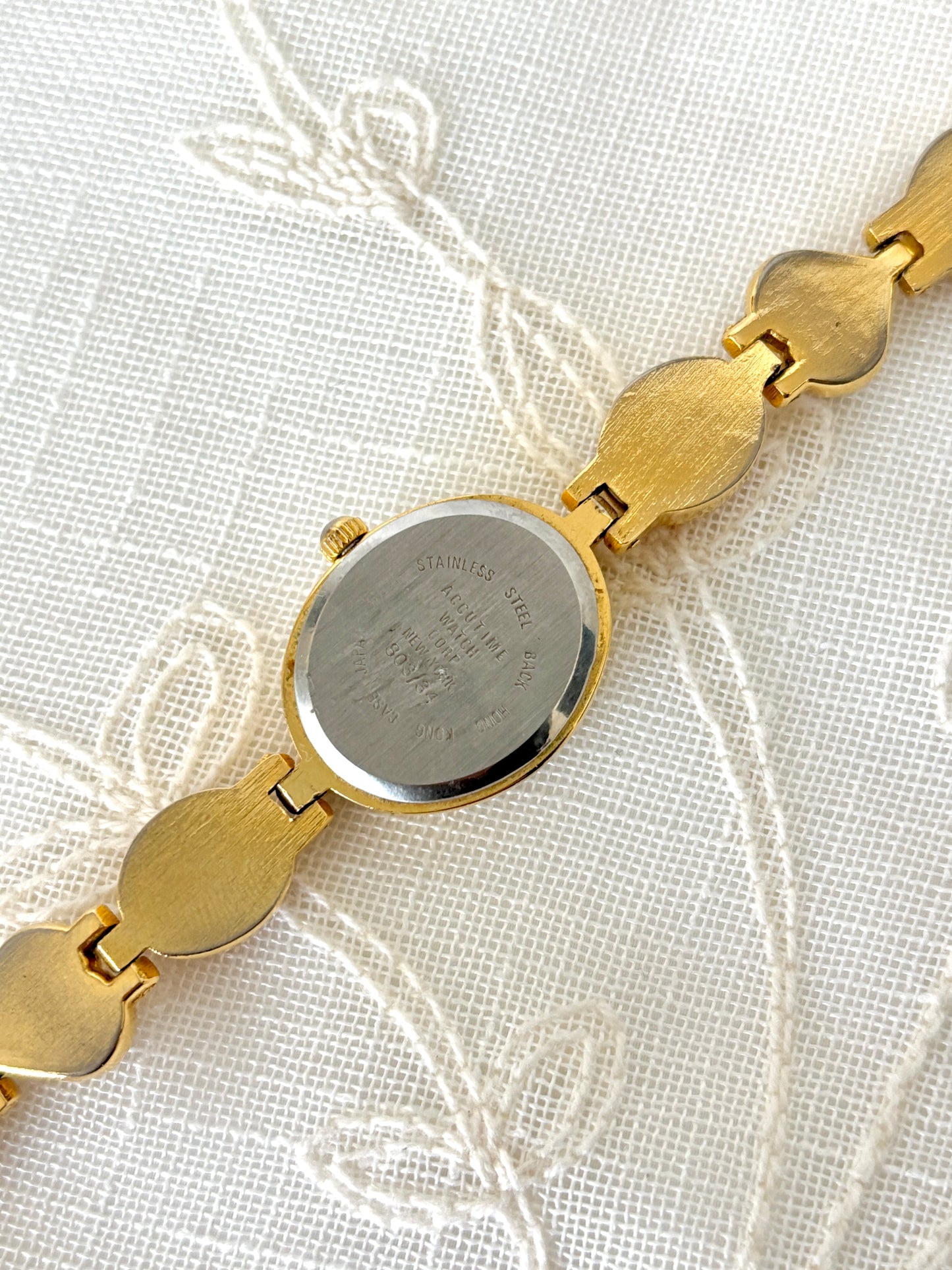 Vivani Gold Tone Yellow Enamel Quartz Watch