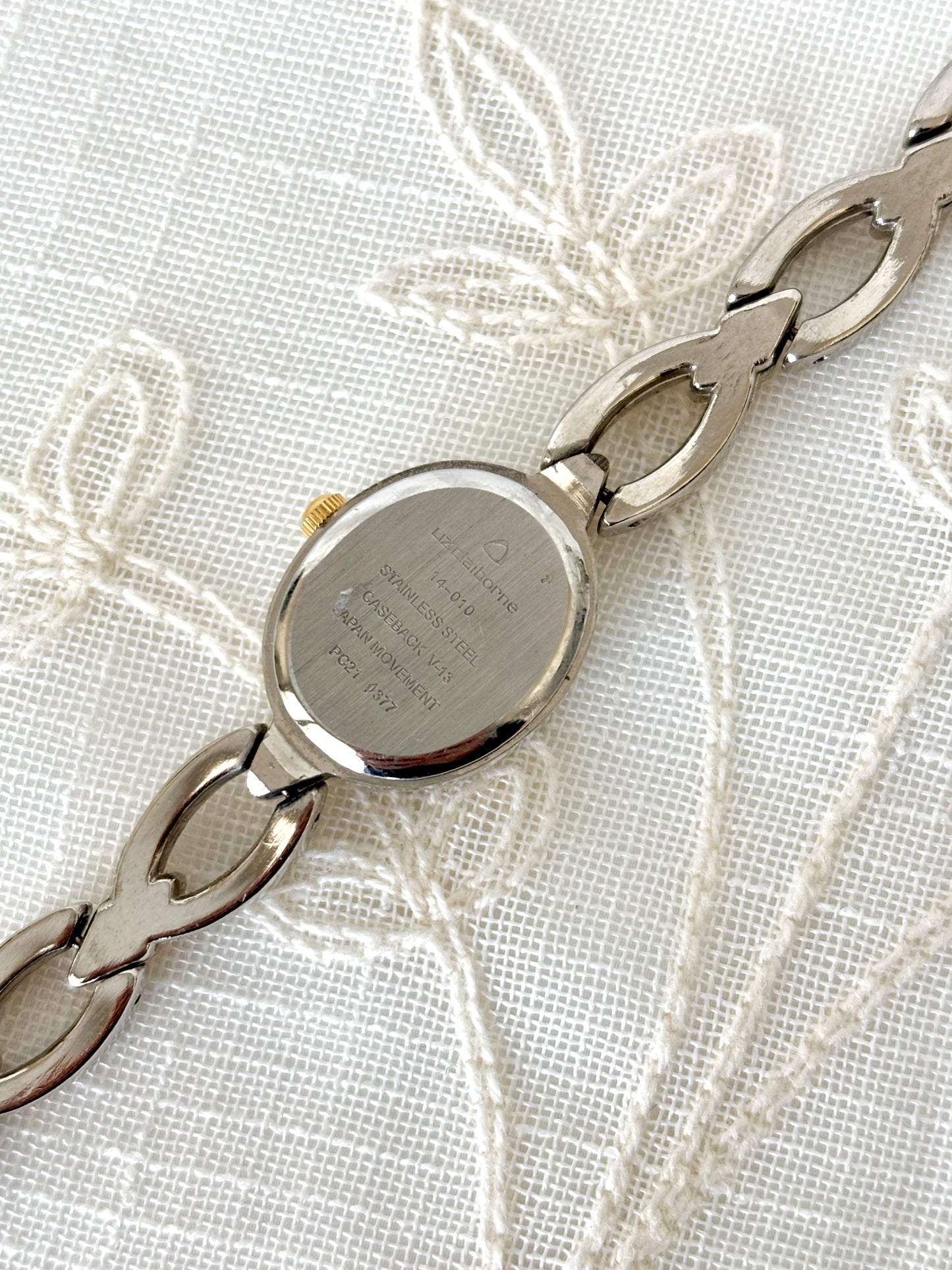 Liz Claiborne Mixed Metal Diamond Link Quartz Watch