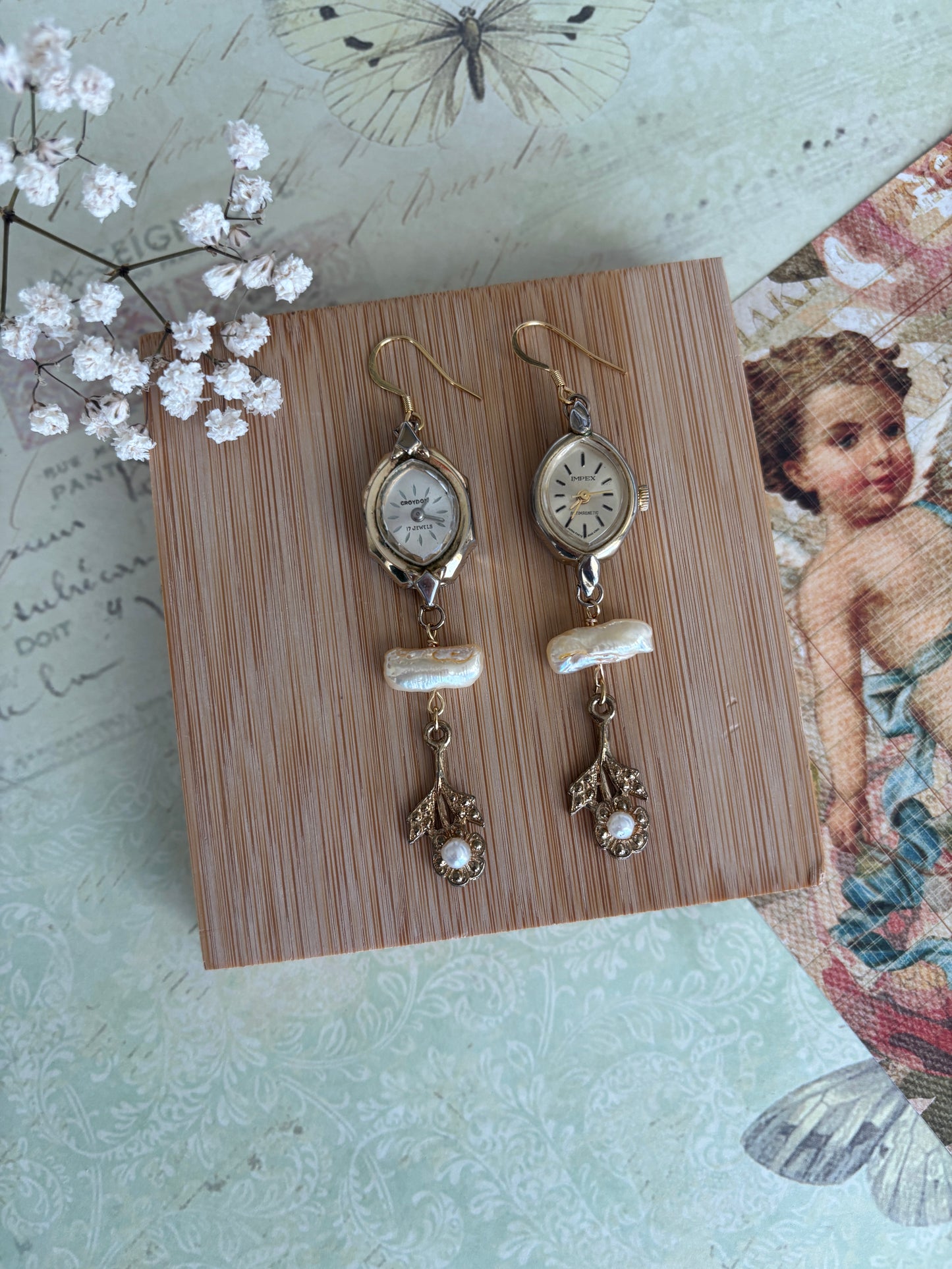 "Midas Well" Watch Earrings