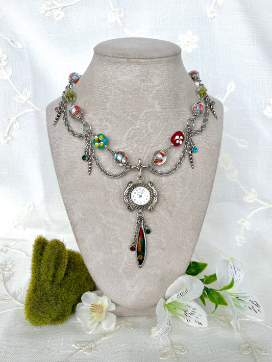 "Stained Glass" Watch Necklace