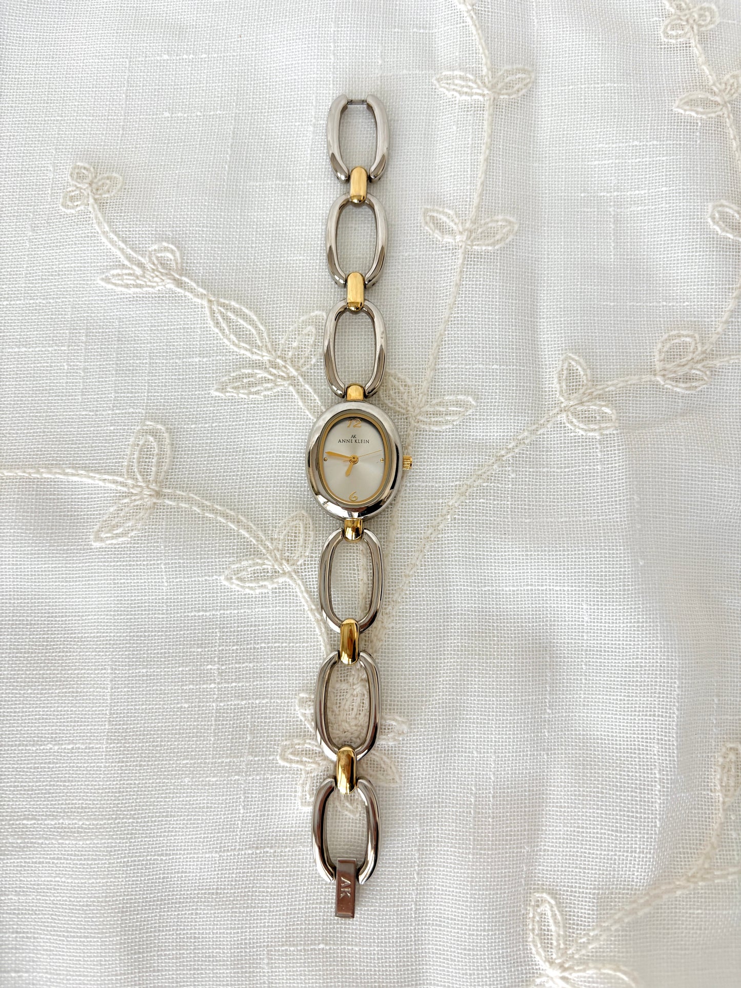 Anne Klein Two Tone Large Chain Link Quartz Watch