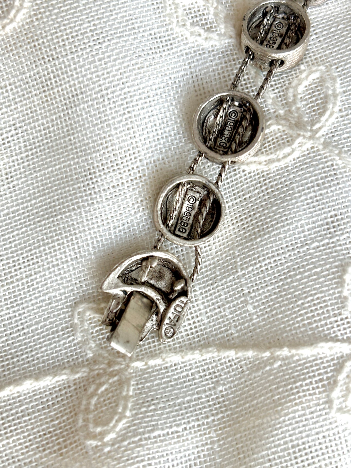 1995 Silver Billiard Balls Slider Charm TOFA Bracelet