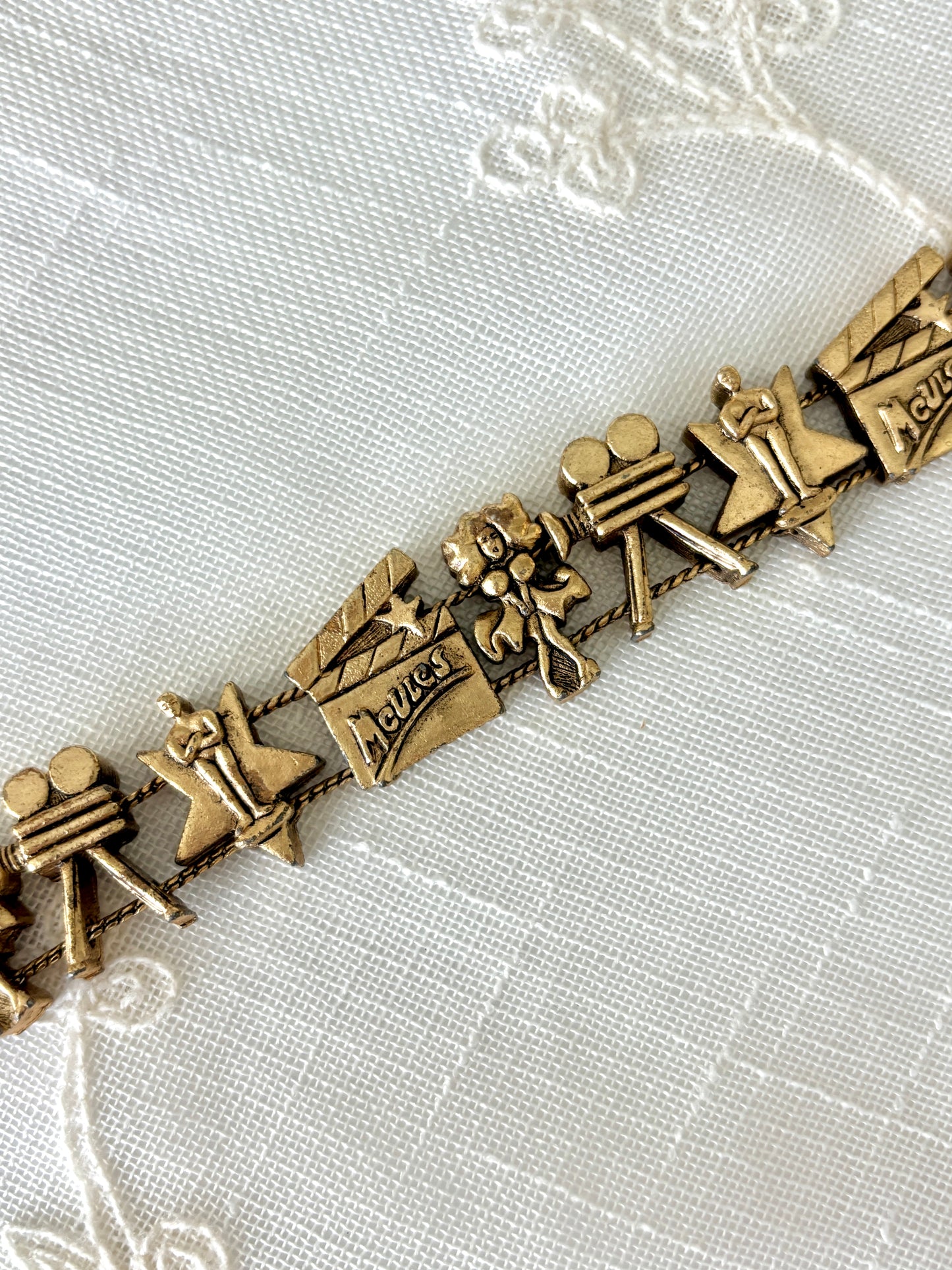 Classic Hollywood Gold Tone Slider Bracelet