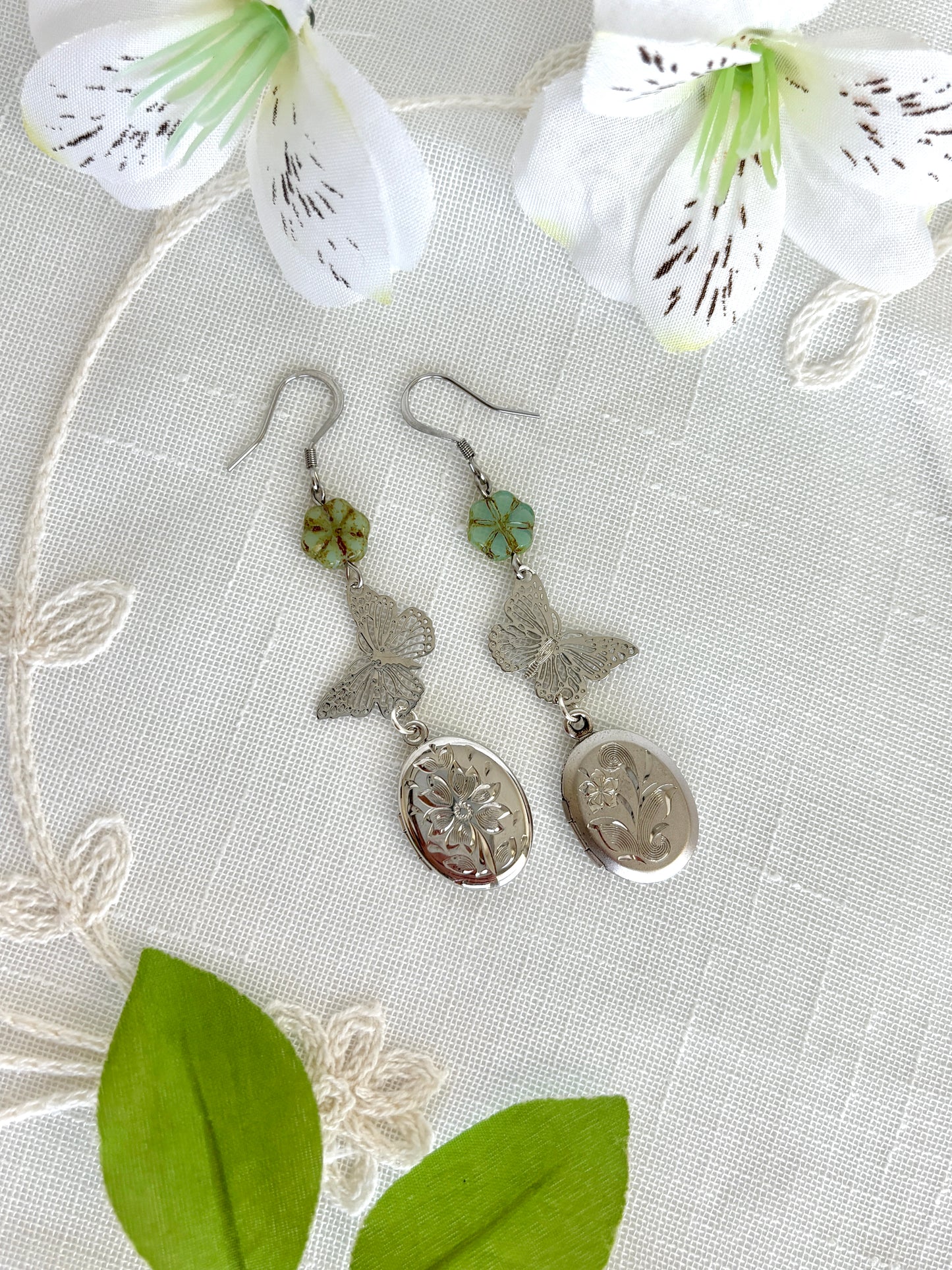 “Free Floating” Locket Earrings