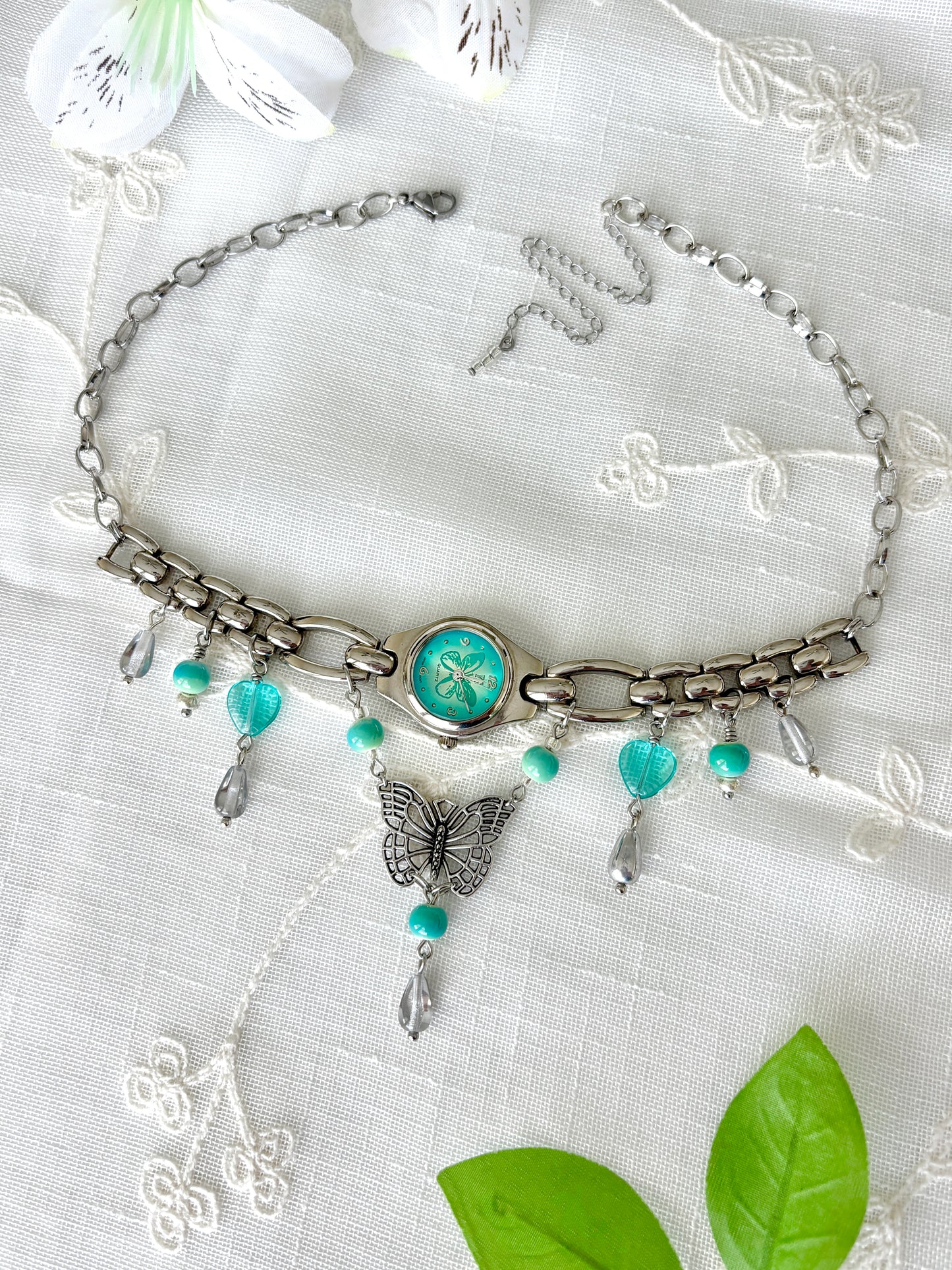 "Time Is Tealing" Watch Necklace