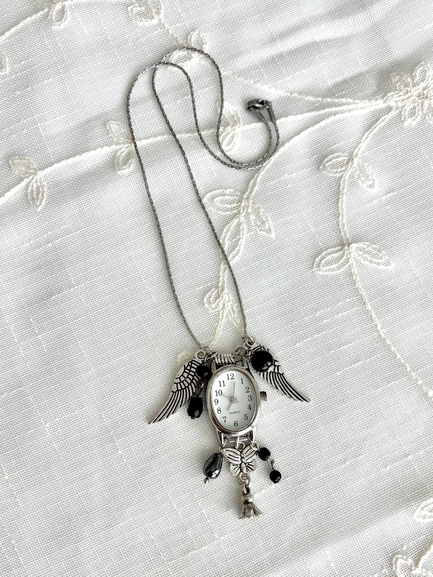 Silver Wings - Watch Charm Necklace