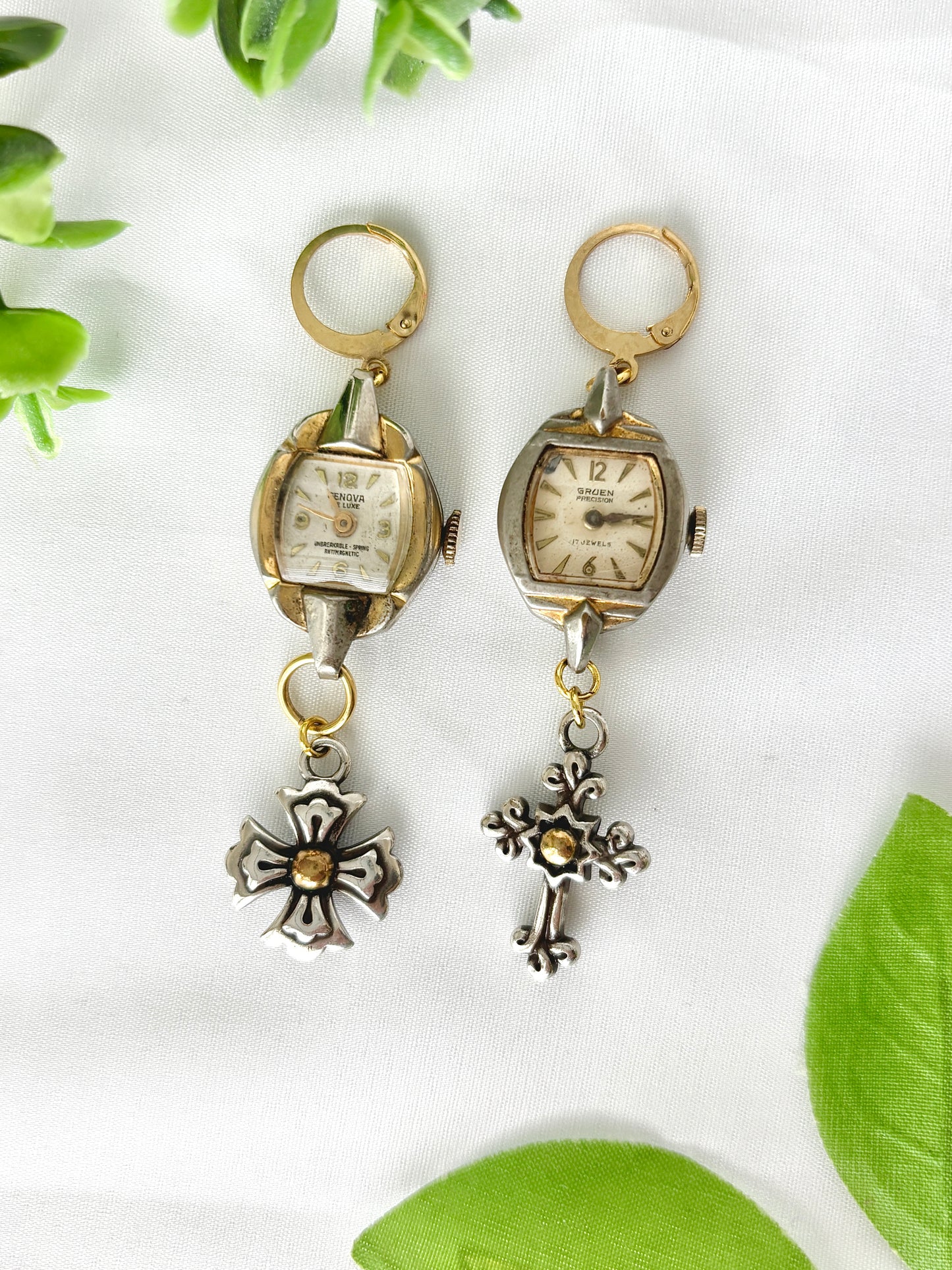 “Cross My Heart” Watch Earrings