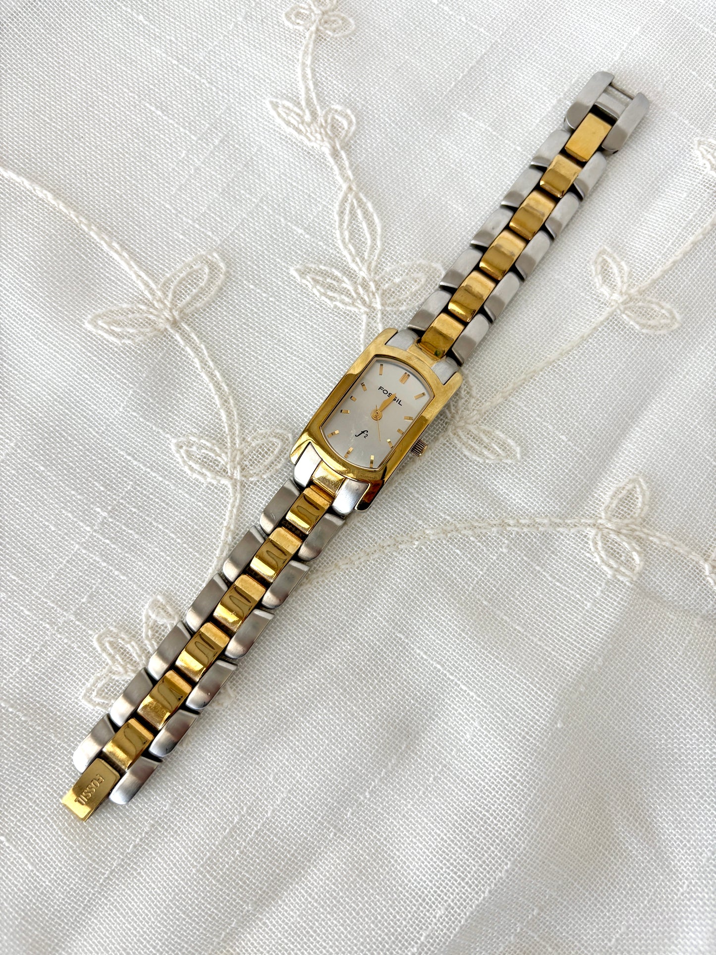 Fossil F2 Mixed Metal Rectangular Watch