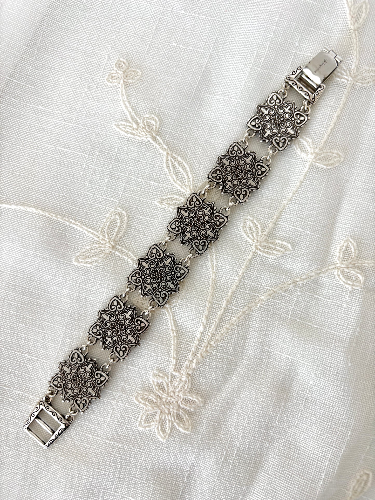 Brighton Black Enamel Star Link Bracelet