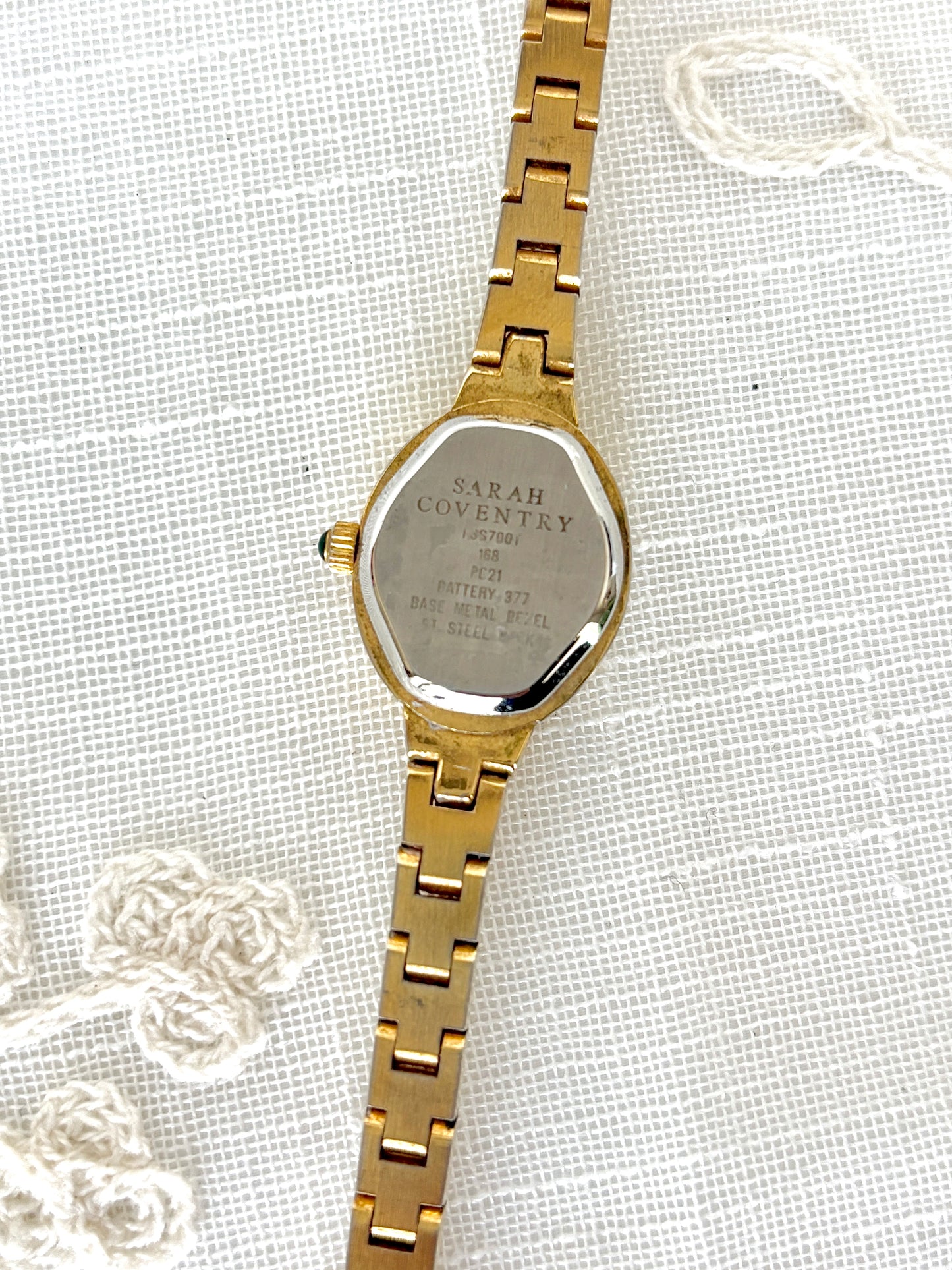 Sarah Coventry Supreme Two Tone Heart Motif Dainty Watch