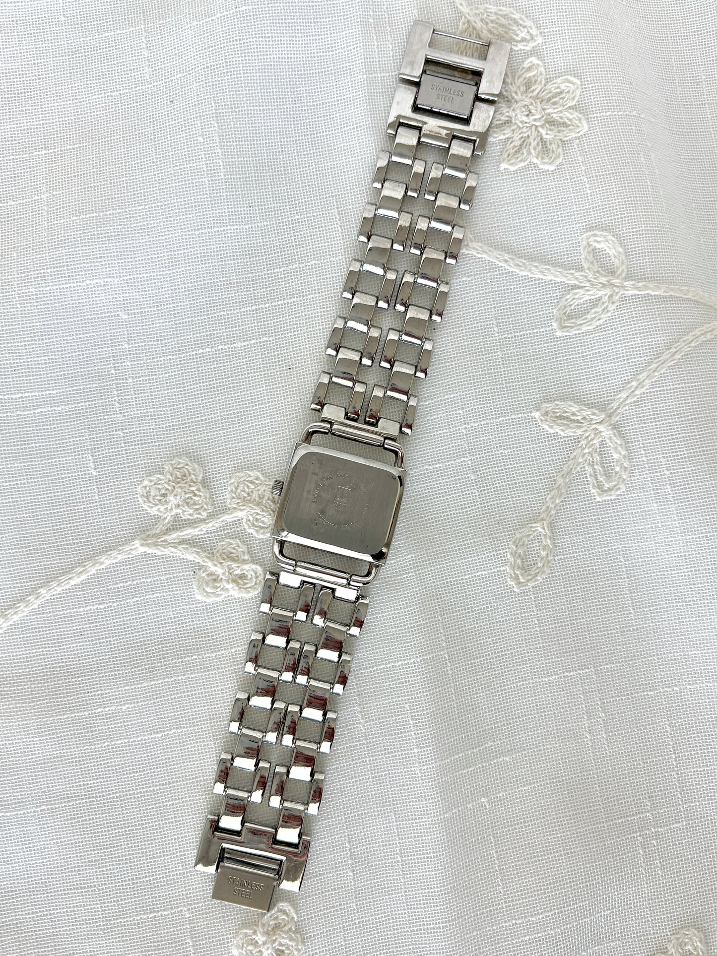 New York and Company Double Chain Silver Tone Quartz Watch