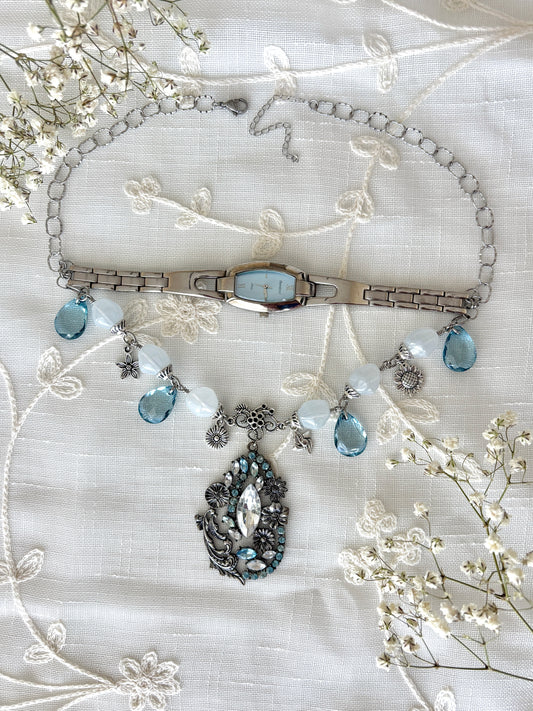 “Forever Blu-ming” Watch Necklace