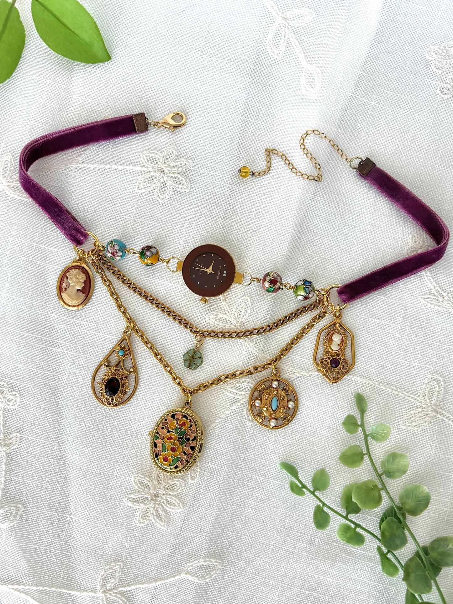 "Divine Aurous" Double Watch Necklace