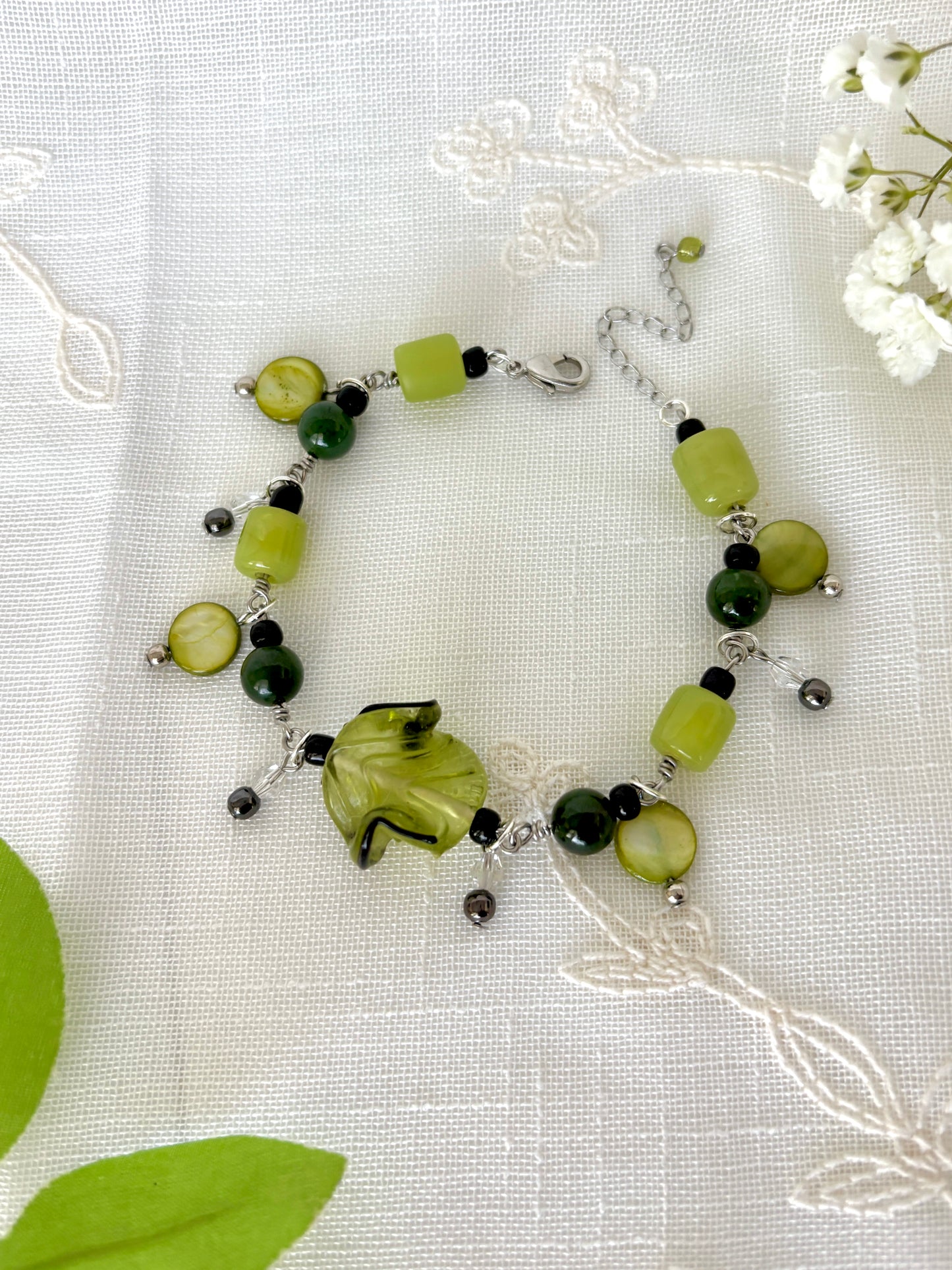 "She Goes" Charm Bracelet
