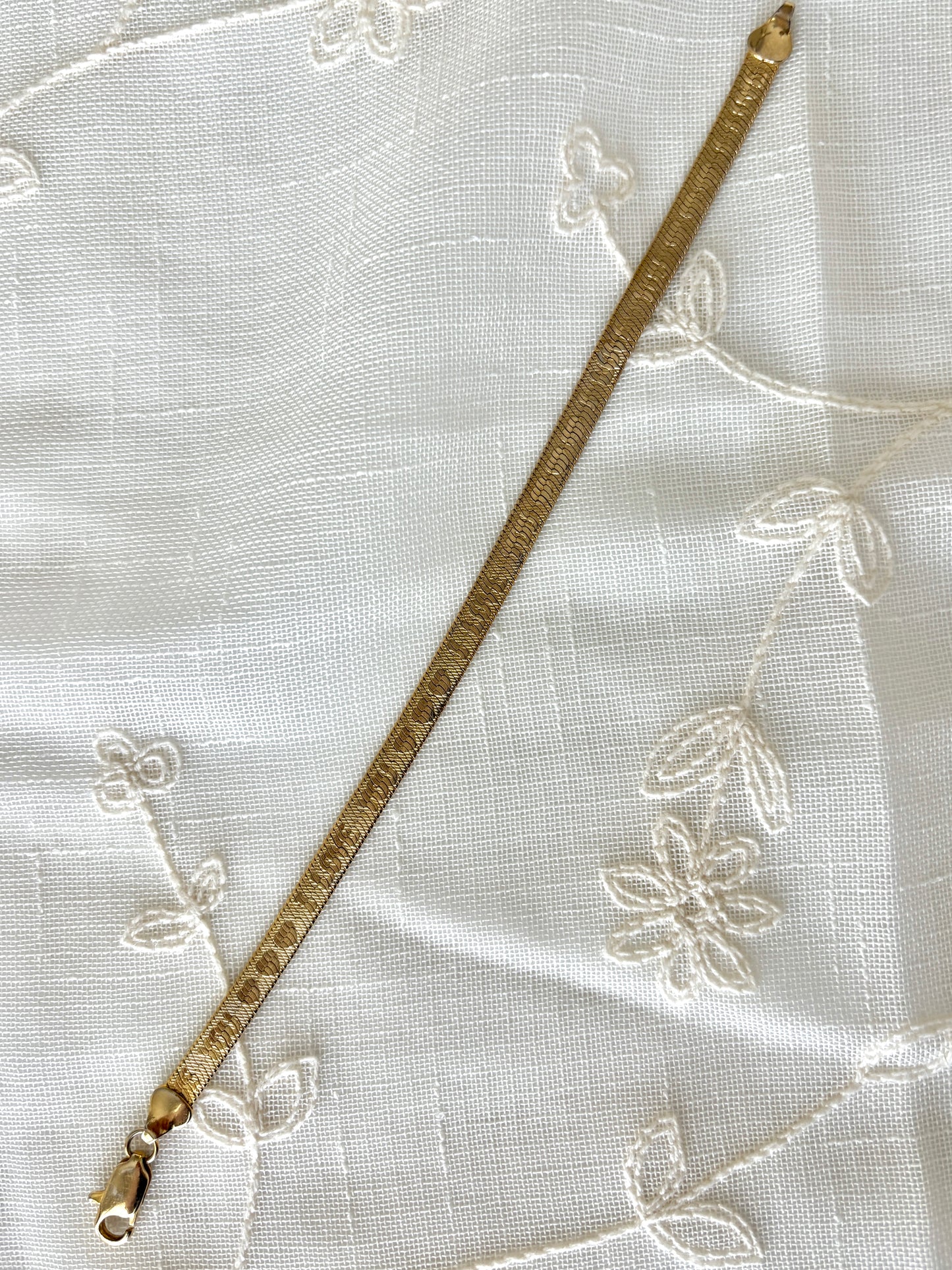 Embossed “I Love You” Gold Bracelet