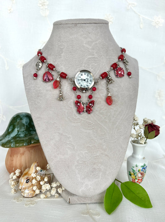 "Among The Roses" Watch Necklace