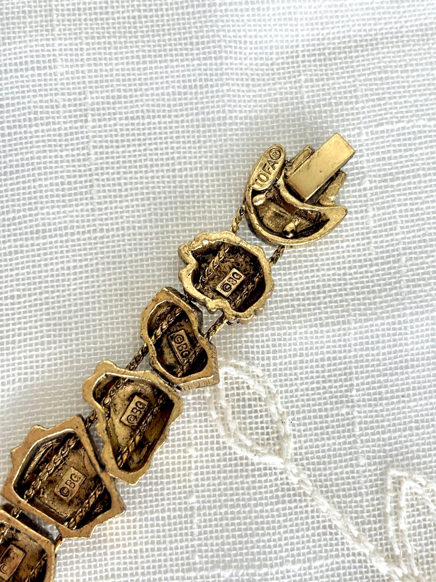 1995 Gold Tone Gambling Slider Charm TOFA Bracelet