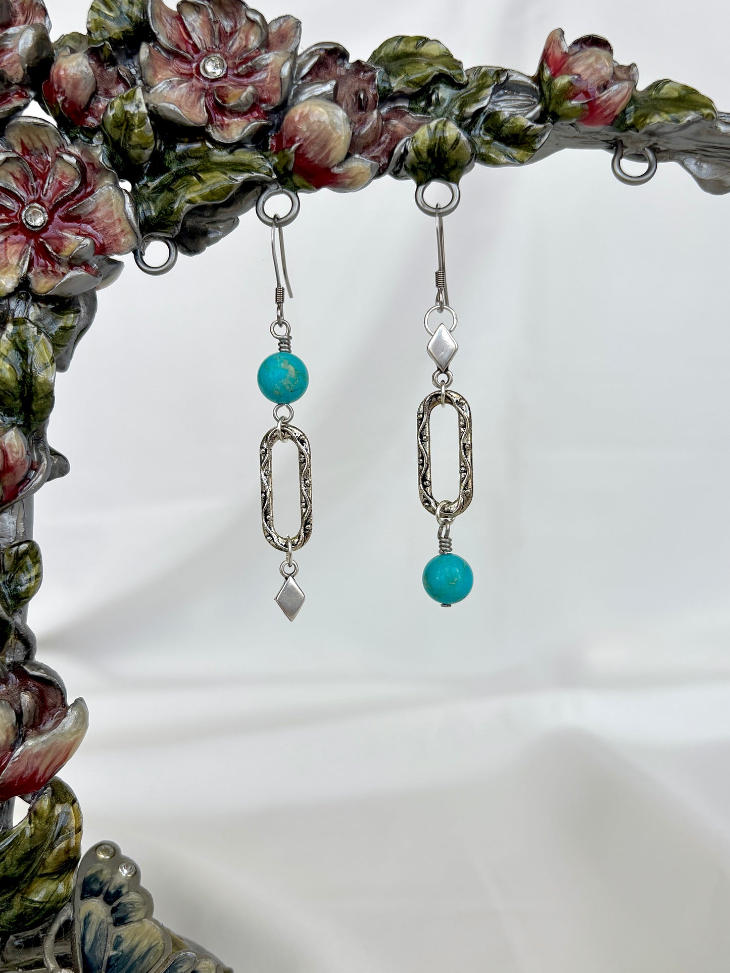 "Loop-Teal-Loop" Earrings