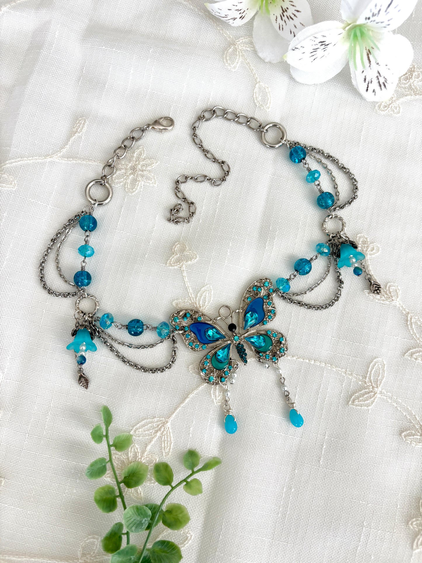Morpho Butterfly Necklace
