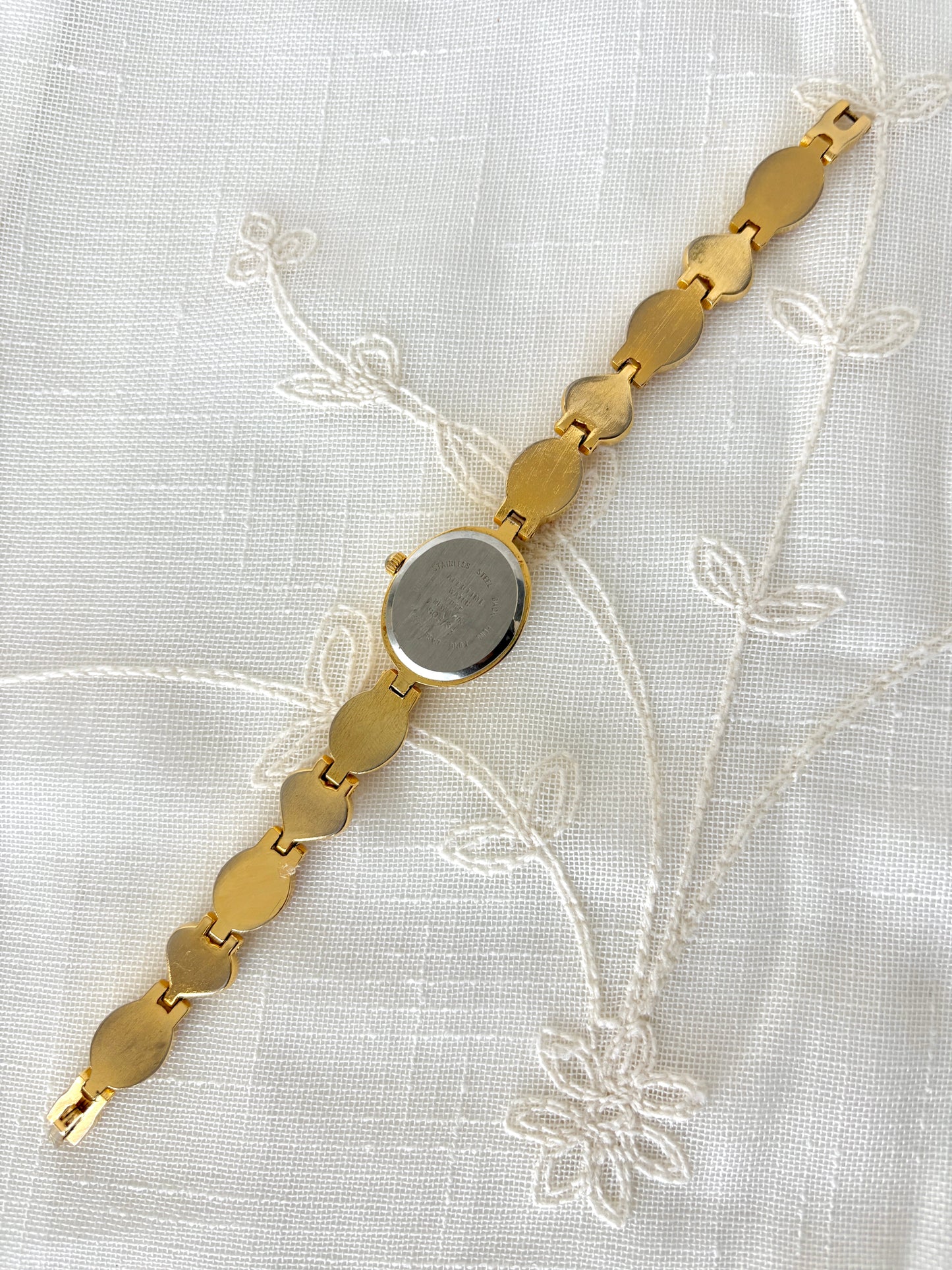 Vivani Gold Tone Yellow Enamel Quartz Watch