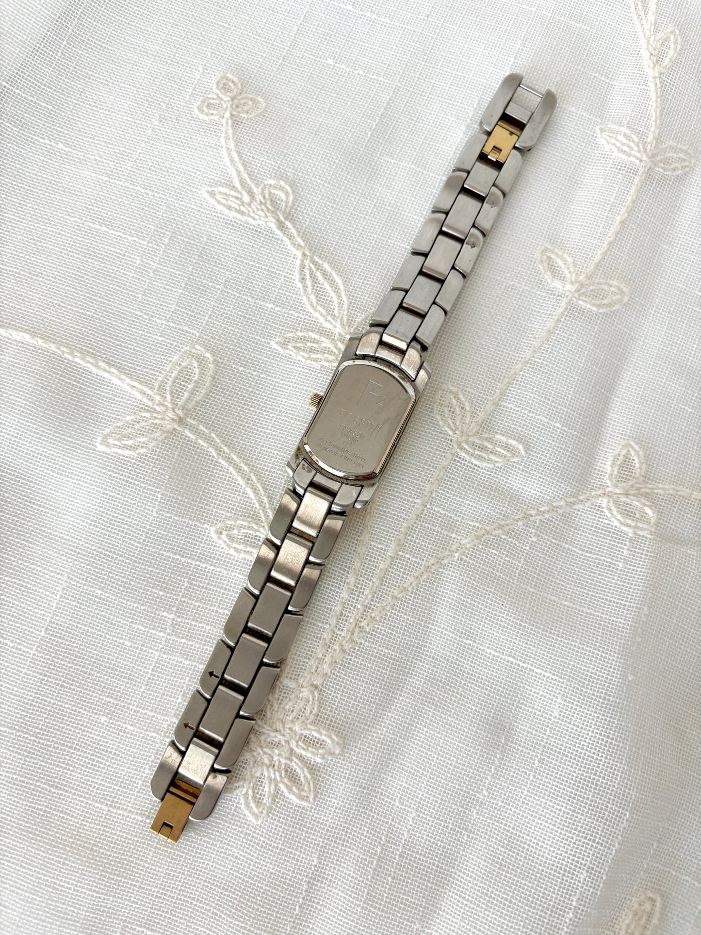 Fossil F2 Mixed Metal Rectangular Watch