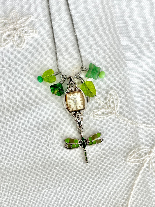 Silver Bulova - Watch Charm Necklace