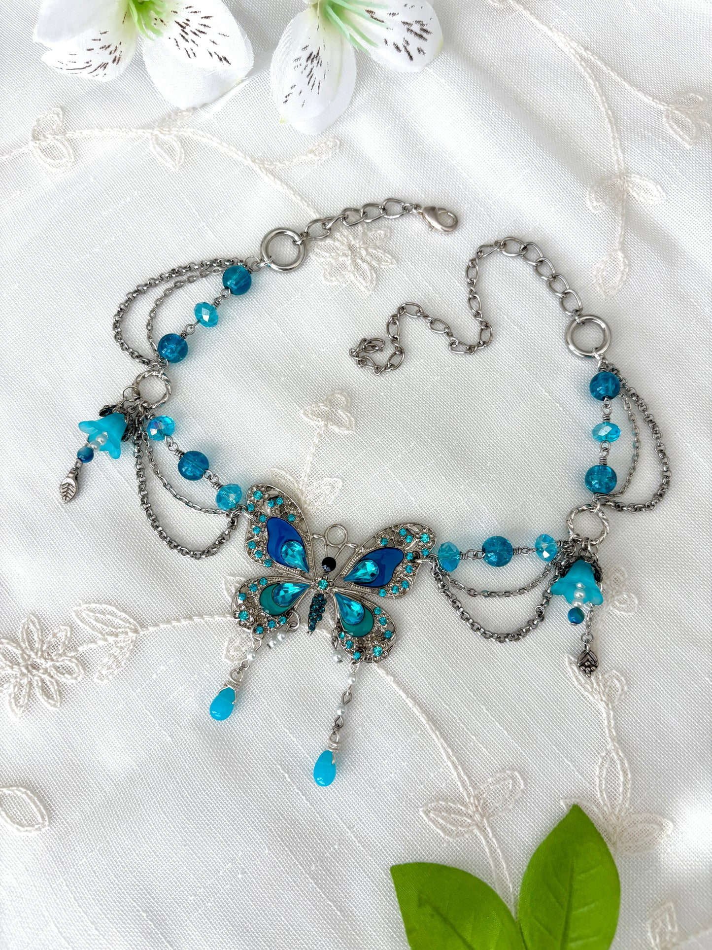 Morpho Butterfly Necklace