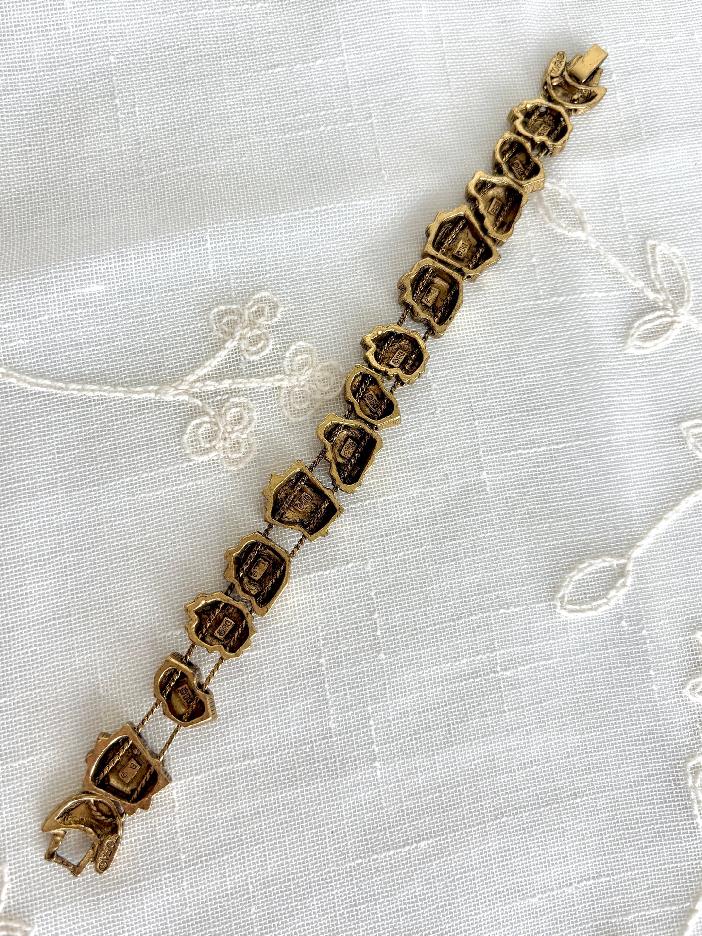1995 Gold Tone Gambling Slider Charm TOFA Bracelet