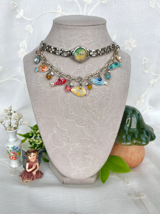"Gone Fishin'" Watch Necklace