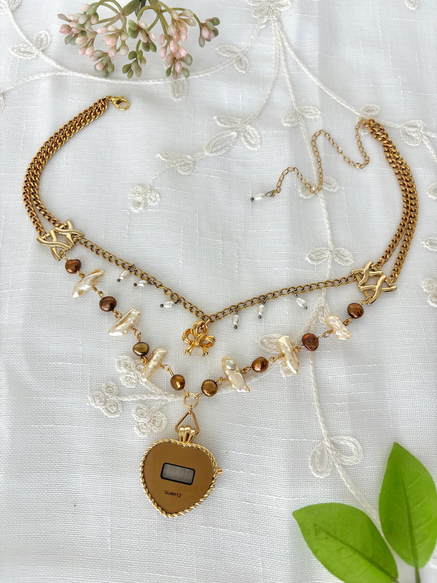"Pearlfect Day" Watch Necklace