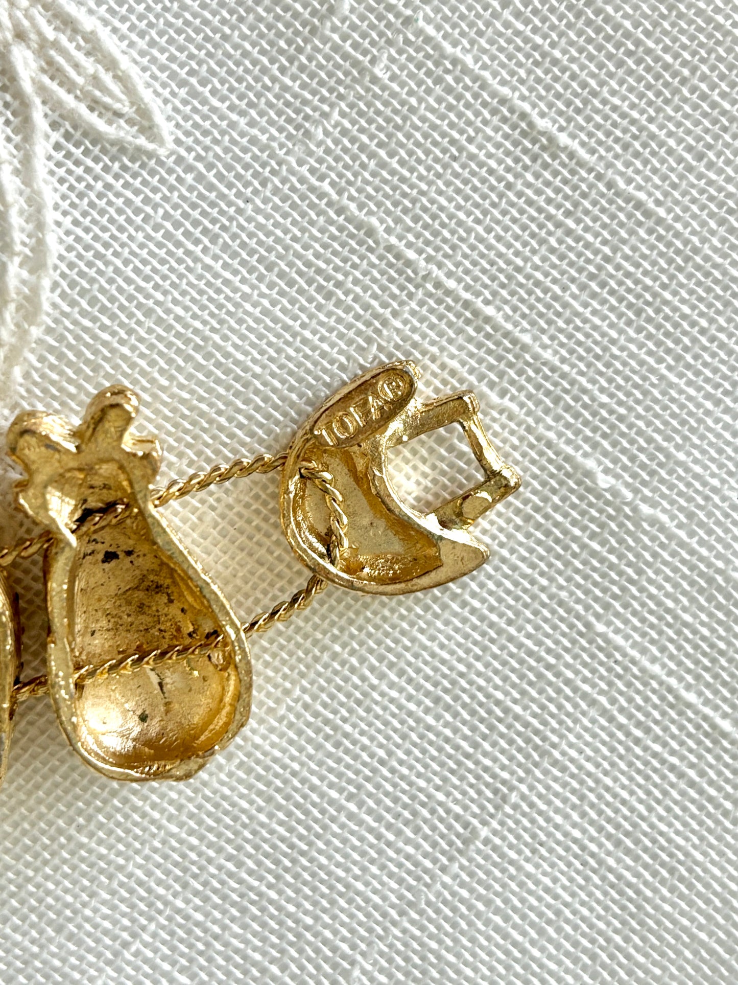 1995 TOFA Fresh Fruit Gold Tone Slider Bracelet