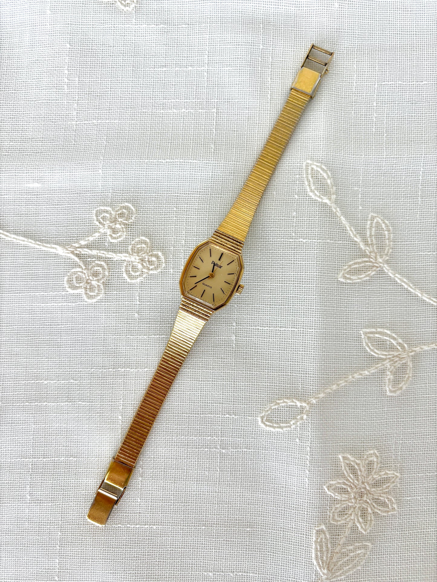 Pulsar Square Goldtone Classy Watch