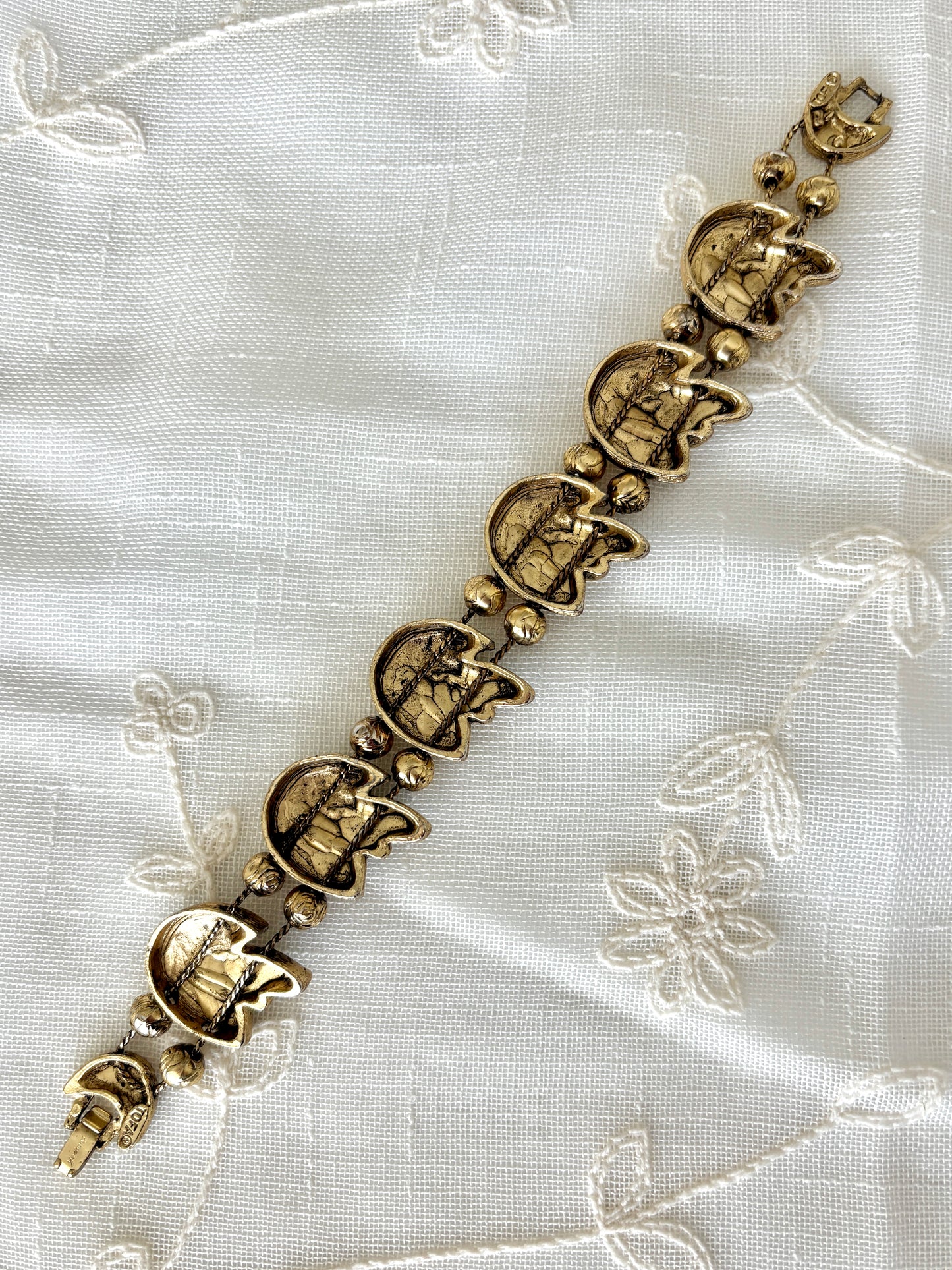 Angel On The Moon TOFA Gold Tone Slider Bracelet