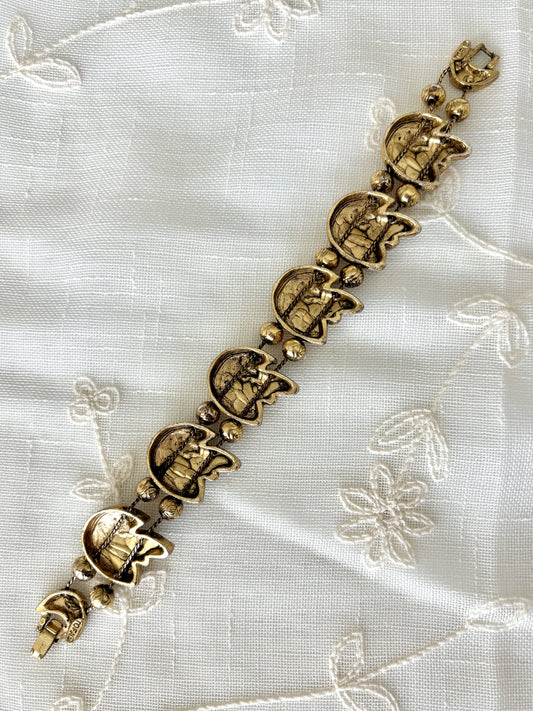 Angel On The Moon TOFA Gold Tone Slider Bracelet