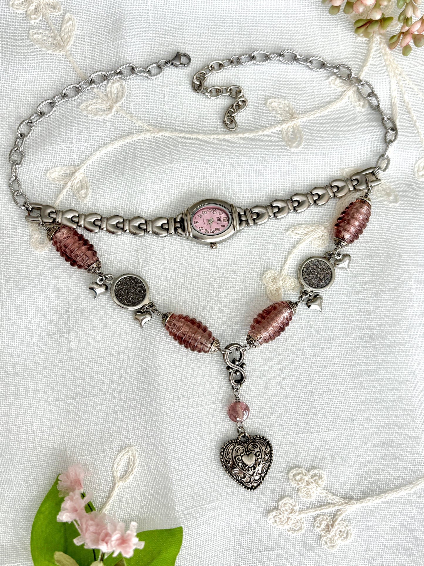 “What’s The Blush?” Watch Necklace