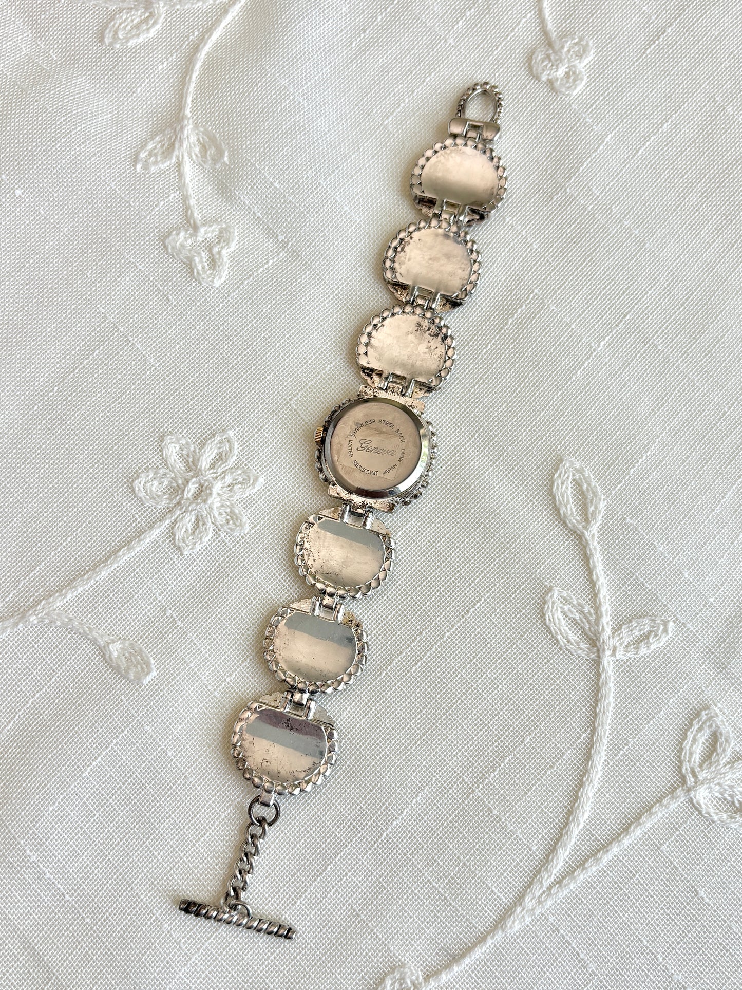 Geneva Dual Tone Oval Watch Bracelet