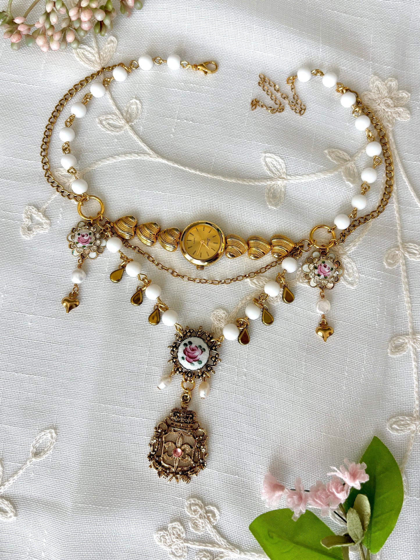“Rose Above It” Watch Necklace