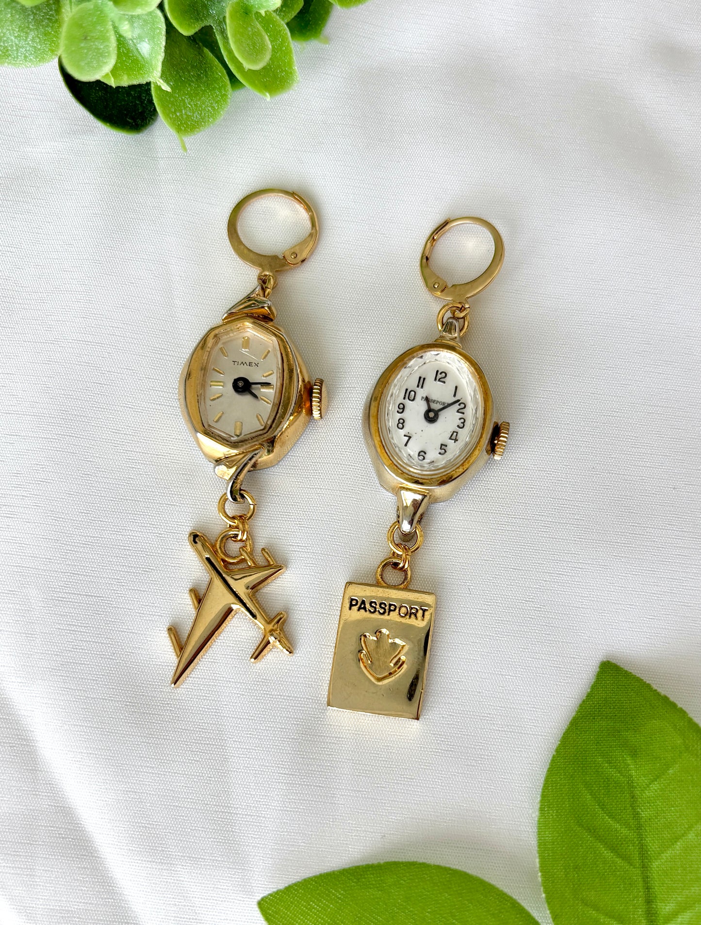 "Globetrotter" Watch Earrings