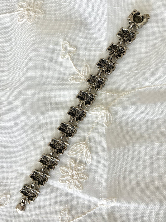 Hugging Angels Silver Tone Bracelet