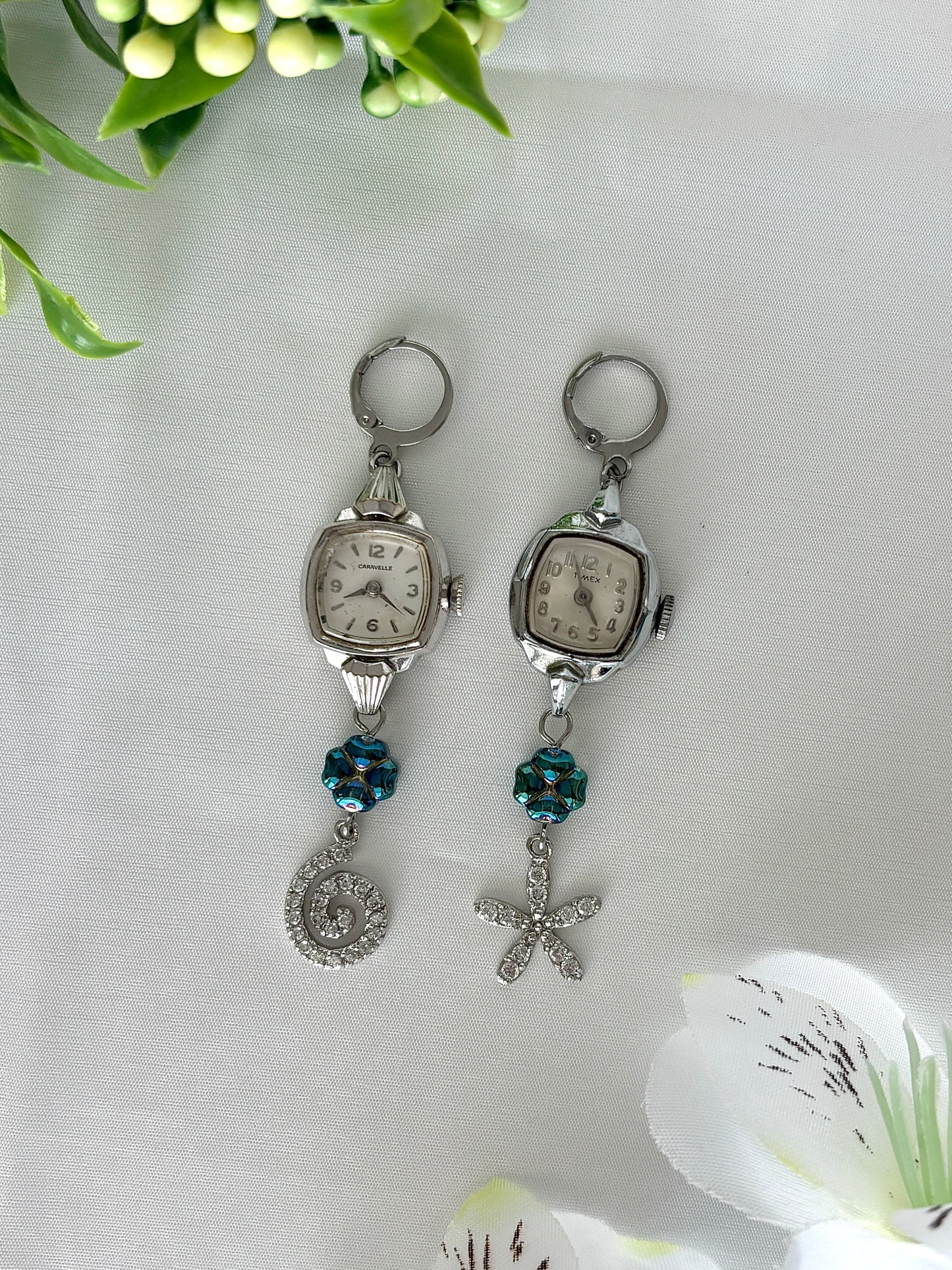 "Whimsy Doodle" Watch Earrings