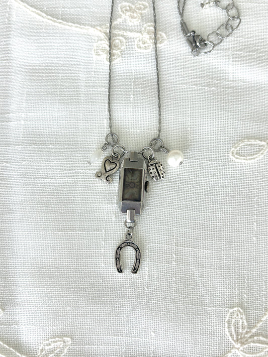 Silver Gruen - Watch Charm Necklace